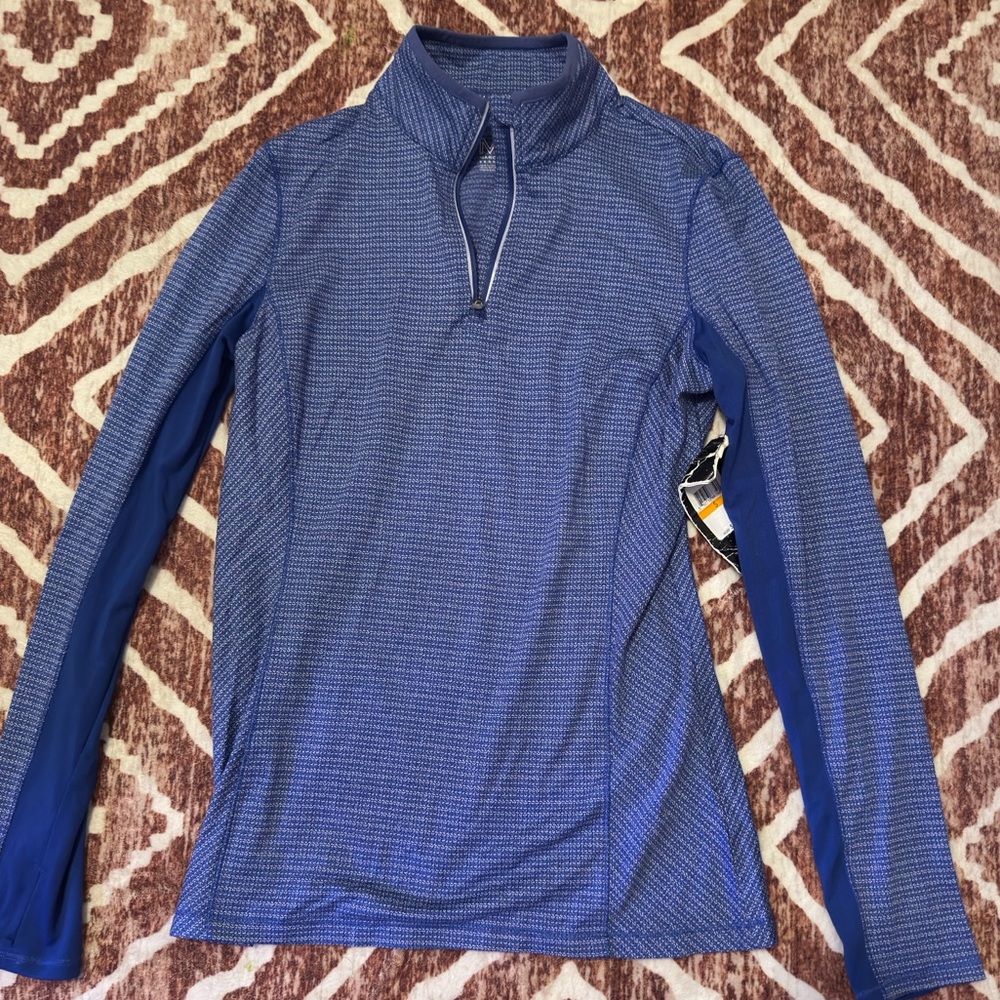 NWT Marc New York Blue Performance Half Zip Pullover